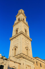 Fototapeta na wymiar Lecce Cathedral top, Lecce, Italy.