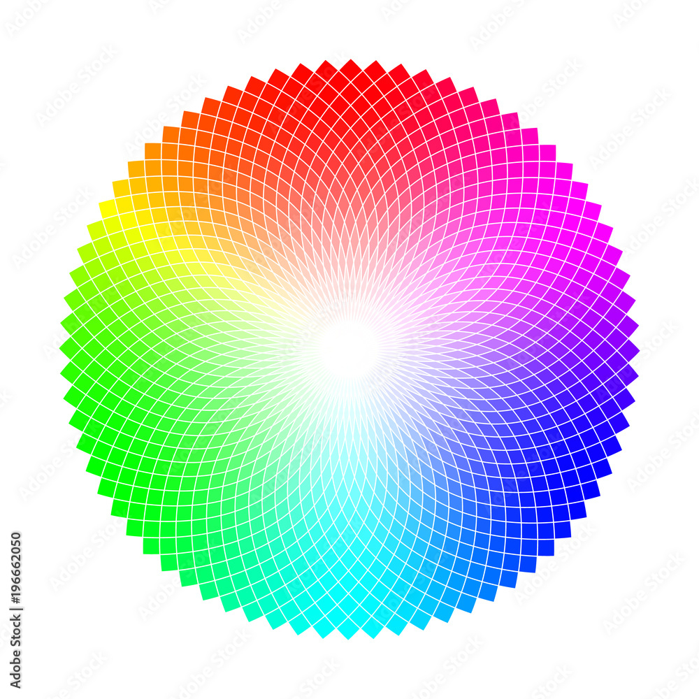 Poster color wheel or circle with coloristic variations round table