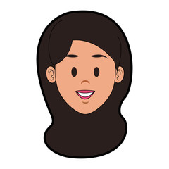 Young woman face cartoon vector illustration graphic design