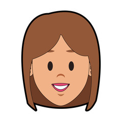 Young woman face cartoon vector illustration graphic design