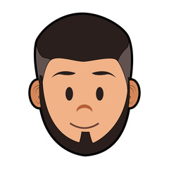 Young man face cartoon vector illustration graphic design