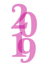 Happy new year 2019 vector background. Cover of card for 2019 with wishes: Merry Christmas and a Happy New year!