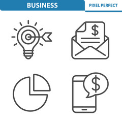 Business Icons. Professional,pixel perfect icons depicting various business concepts. EPS 8 format.
