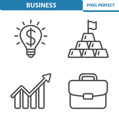 Business Icons. Professional,pixel perfect icons depicting various business concepts. EPS 8 format.