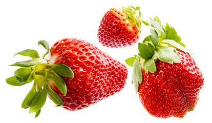 red strawberry isolated on a white background