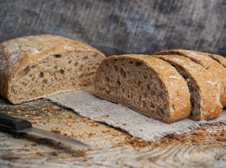 ciabatta bread on a wooden table