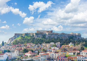 Skyline of Athenth with Acropolis hill