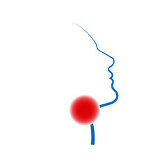 Throat pain illustration. Vecotr