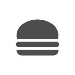 burger Single Icon Graphic Design. Fast food vector simple black isolated illustration.