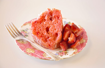 Beautiful Glazed Strawberry Bunt Cake