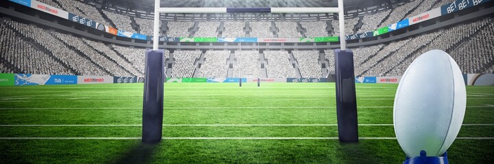 Composite image of rugby ball