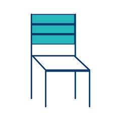 wooden chair furniture outdoors decoration vector illustration blue and green image