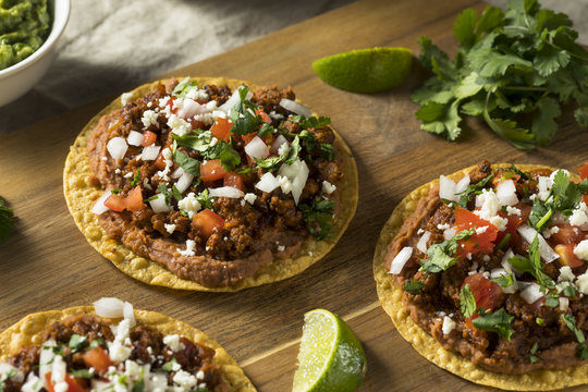 Homemade Beef and Cheese Tostadas