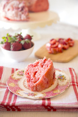 Beautiful Glazed Strawberry Bunt Cake