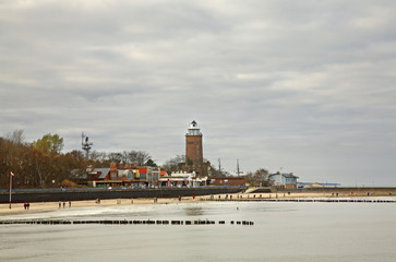 Embankment at Kolobrzeg. West Pomeranian Voivodeship. Poland