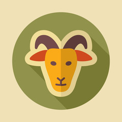 Goat vector icon. Animal head