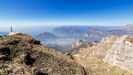 Italian alps surround the lake of Como