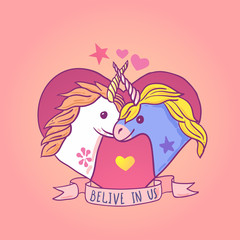 Beautiful hand drawn vector illustration unicorn.