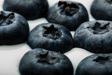 blueberries in milk