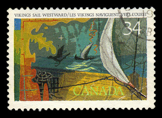 vikings sail westward painting by canadian painter Frederick Hagan