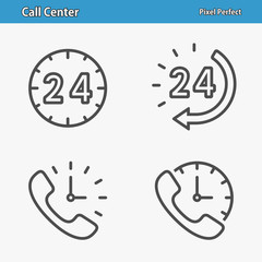 Call Center Icons. Professional, pixel perfect icons depicting various call center and customer service concepts. EPS 8 format.