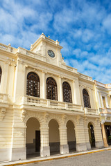 Facade of the Palazzo Comunale di Santa Clara on Sunday morning
