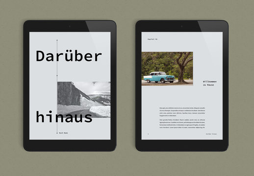 K&uuml;hles und ruhiges eBook-Layout