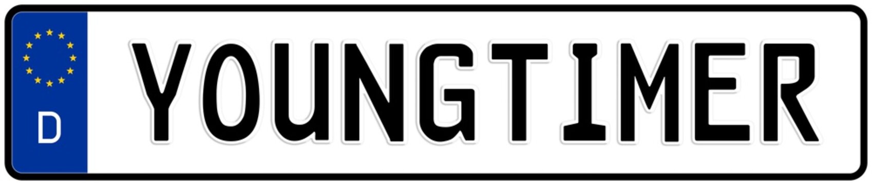 spkw39 SignPersonenKraftWagen spkw - Schrift: Youngtimer / Gebrauchtwagen - Autokennzeichen / Nummernschild - (Original-Verhältnis 520 X 110 mm) - banner xxl g5915