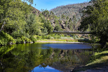 Fototapeta premium Portugal, Aveiro: View of river and mountains in Portugal