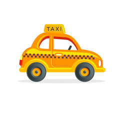 Yellow cab toy car illustration