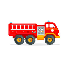 Firefighter toy truck engine illustration