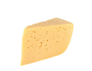 slice of cheese isolated on white background
