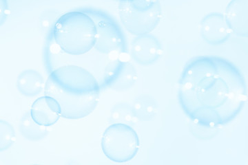 blue soap bubbles float background.