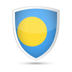 Palau Flag Vector Shield Icon