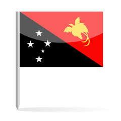 Papua New Guinea Flag Pin Vector Icon