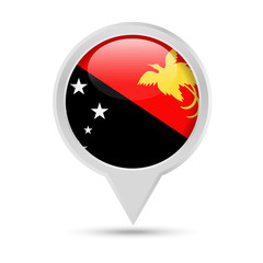 Papua New Guinea Flag Round Pin Vector Icon