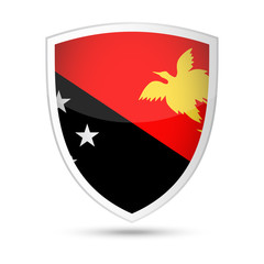 Papua New Guinea Flag Vector Shield Icon