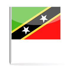St. Kitts and Nevis Flag Pin Vector Icon