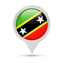St. Kitts and Nevis Flag Round Pin Vector Icon