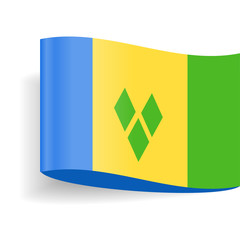 Saint Vincent and the Grenadines Flag Vector Label Tag Icon