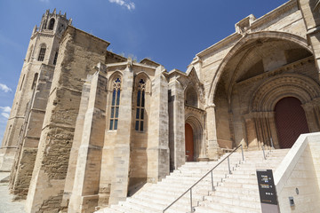 Fototapeta na wymiar Old Cathedral, Catedral de Santa Maria de la Seu Vella, gothic style, iconic monument in the city of Lleida, Catalonia.Spain.