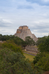 Fototapeta na wymiar Majestic ruins Maya city in Uxmal,Mexico.