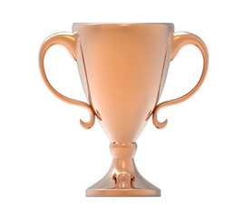 Fototapeta na wymiar Bronze trophy. 3D image isolated on white background