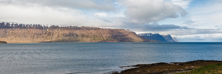 Mountains and fjord of Iceland
