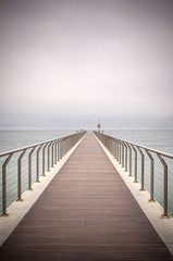 Pont del Petroli, petroleum bridge, in Badalona, Catalonia, Spain.