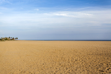 Mediterranean beach in Canet de Mar, maresme region, province Barcelona, Catalonia.