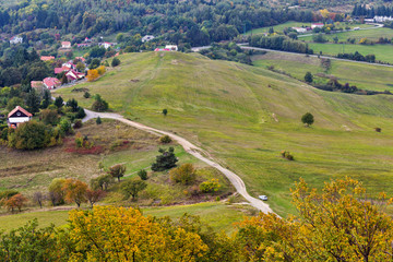 Fototapeta na wymiar Autumn landscape close to Banska Stiavnica, Slovakia.