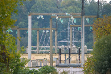 Electric substation with transformers