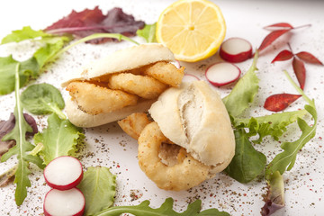 Calamari sandwich, spanish bocadillo de calamares