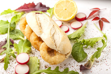 Calamari sandwich, spanish bocadillo de calamares